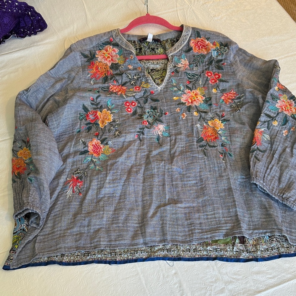 Johnny Was Multicolor Patterned Top